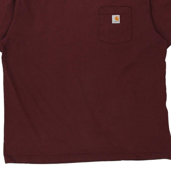 Pre-Loved burgundy Carhartt T-Shirt - mens x-large