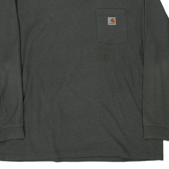 Pre-Loved grey Carhartt Long Sleeve T-Shirt - mens xx-large