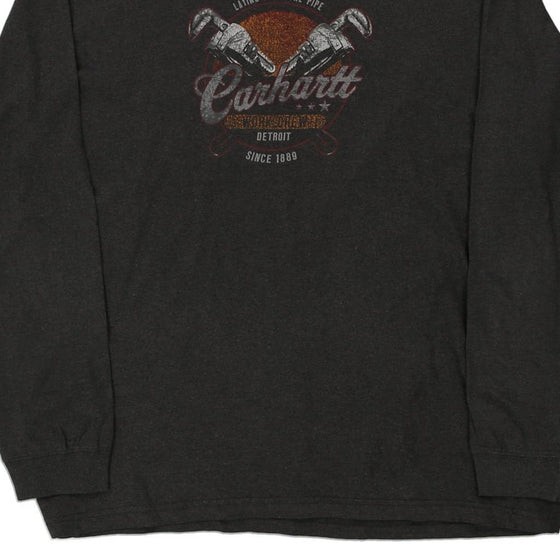 Pre-Loved black Carhartt Long Sleeve T-Shirt - mens x-large