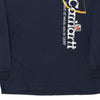 Pre-Loved navy Carhartt Long Sleeve T-Shirt - mens x-large