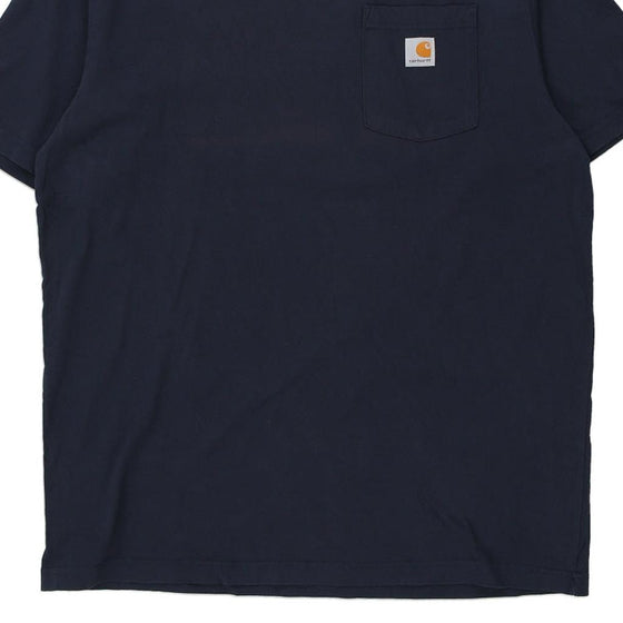 Pre-Loved navy Carhartt T-Shirt - mens large