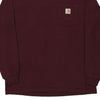 Pre-Loved burgundy Carhartt Long Sleeve T-Shirt - mens large