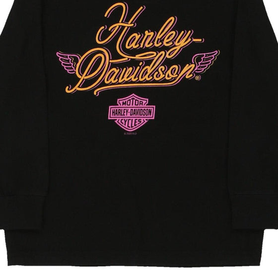 Vintage black Age 5-6. Harley Davidson Long Sleeve T-Shirt - girls x-small