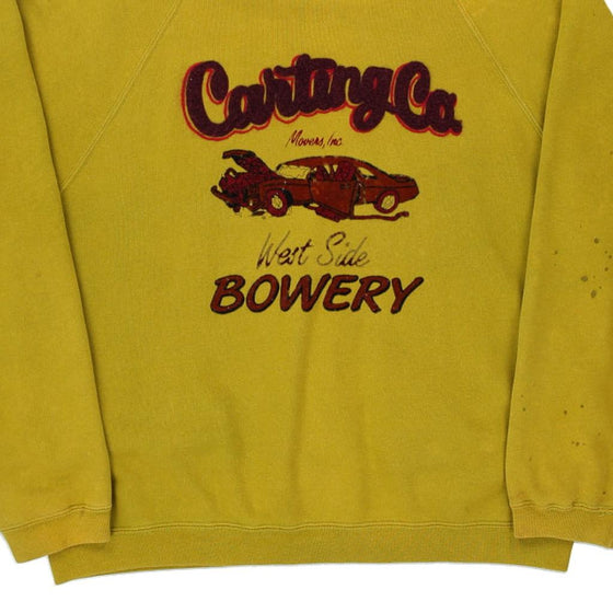 Vintage yellow Carting Co West Side Bowery Bowery Cardigan - mens medium