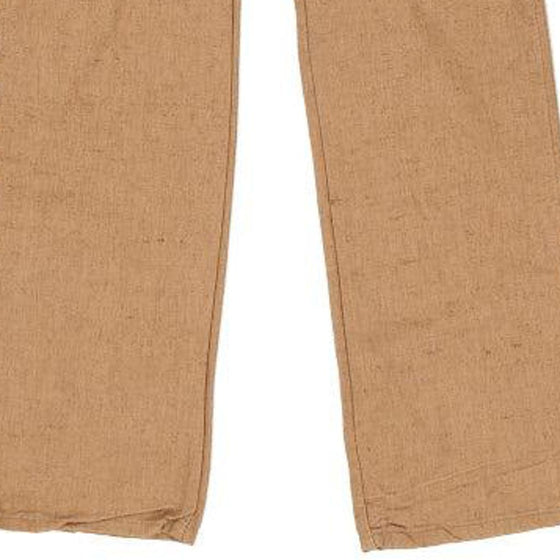 Shaft Trousers - 26W UK 6 Brown Linen Blend