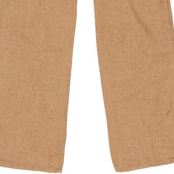 Shaft Trousers - 26W UK 6 Brown Linen Blend