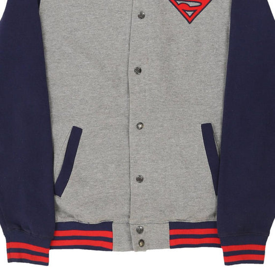 Vintage grey Age 15-16 Superman Baseball Jacket - boys small