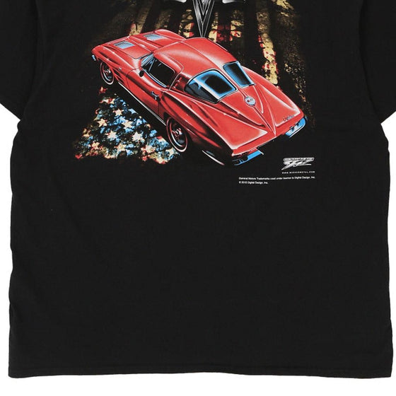 Pre-Loved black Corvette Delta T-Shirt - mens x-large