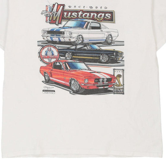 Vintage white Mustang Hanes T-Shirt - mens x-large