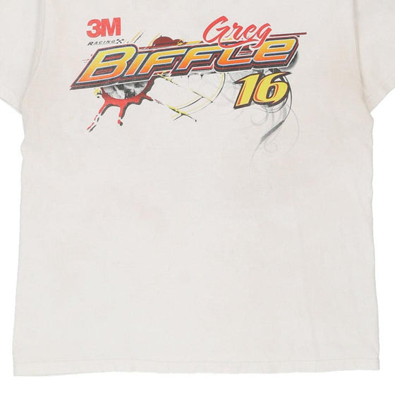 Vintage white Greg Biffle Chase Authentics T-Shirt - mens medium