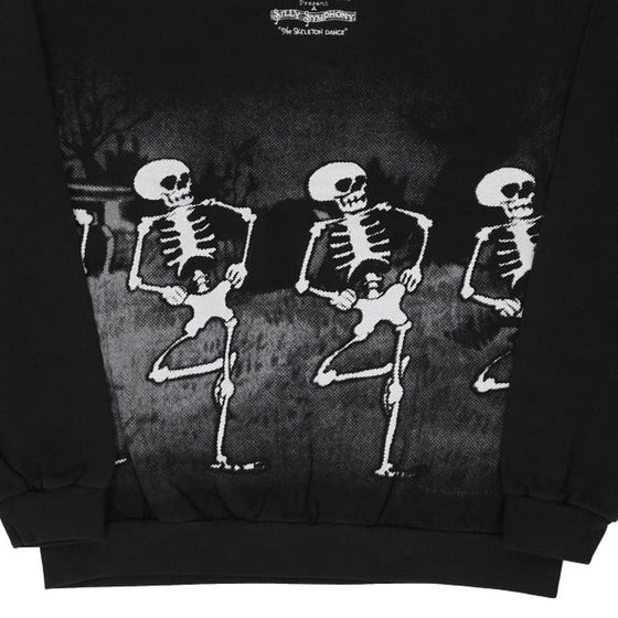 Vintage black The Skeleton Dance Disney Sweatshirt - mens x-large