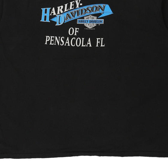 Vintage black Pensacola, Illinois Harley Davidson T-Shirt - mens xx-large