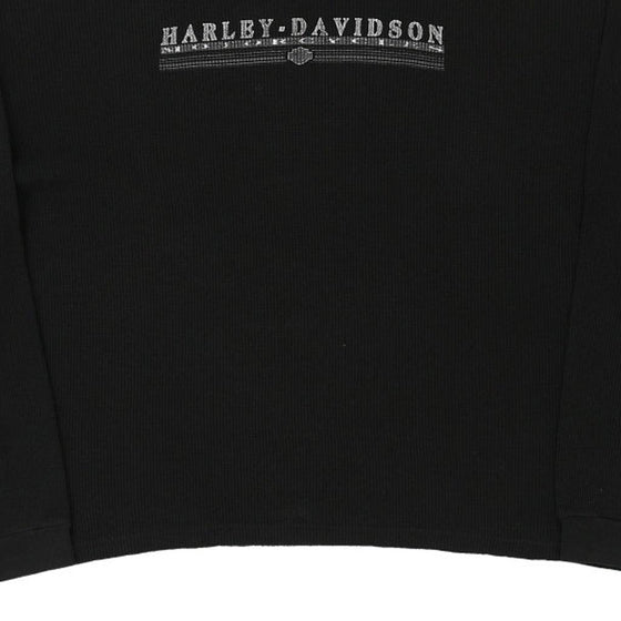 Vintage black Marion, Illinois Harley Davidson Long Sleeve T-Shirt - mens x-large