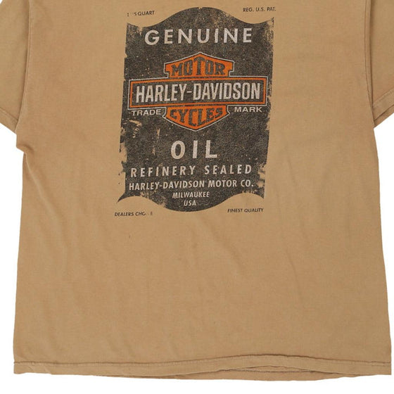 Vintage beige Michigan City Harley Davidson T-Shirt - mens x-large