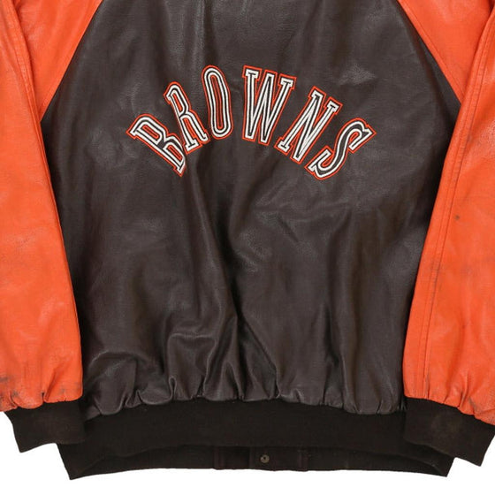 Vintage block colour Cleveland Browns Nfl Varsity Jacket - mens x-large