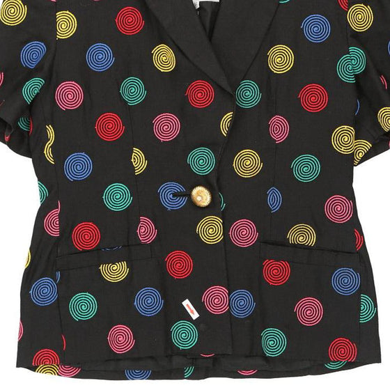 Gai Mattiolo Graphic Blazer - Large Black Cotton