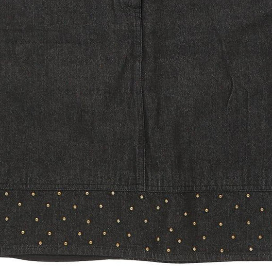 Moschino Mini Denim Skirt - 28W UK 8 Black Cotton