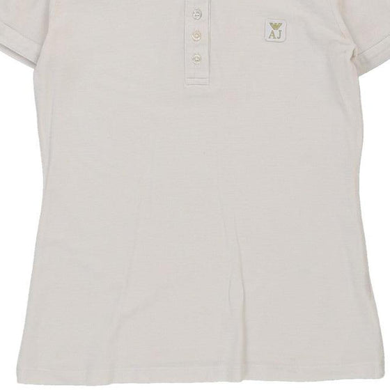 Armani Jeans Polo Shirt - Small White Cotton