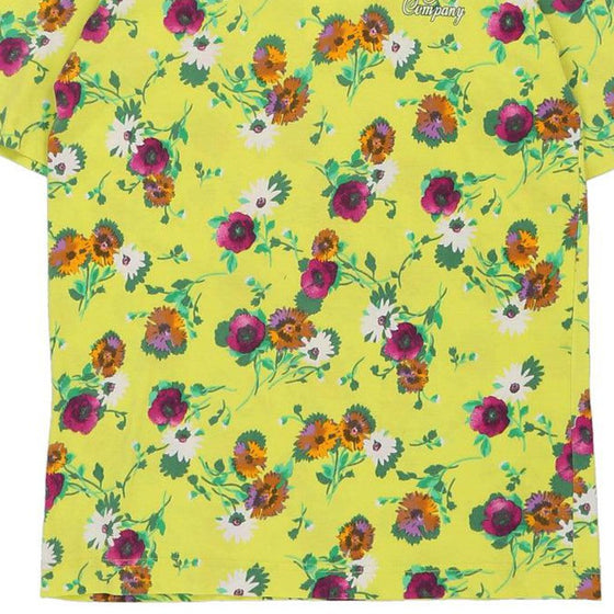 Best Company Floral T-Shirt - Small Yellow Cotton