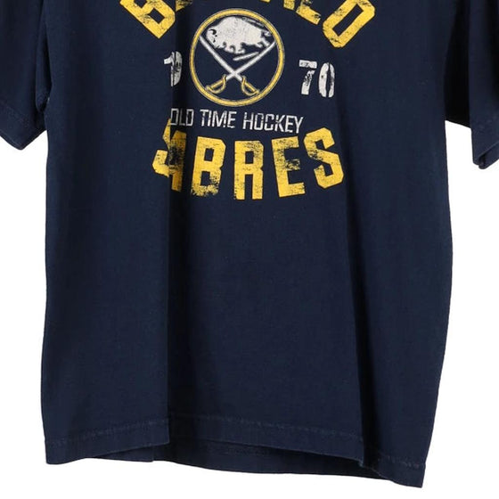 Vintage navy Age 13-14 Buffalo Sabres Old Time T-Shirt - boys x-large