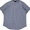 Ralph Lauren Checked Short Sleeve Shirt - XL Blue Cotton