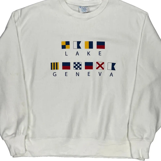 Lake Geneva Champion Sweatshirt - XL White Cotton