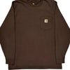 Pocket Carhartt Long Sleeve T-Shirt - Large Brown Cotton