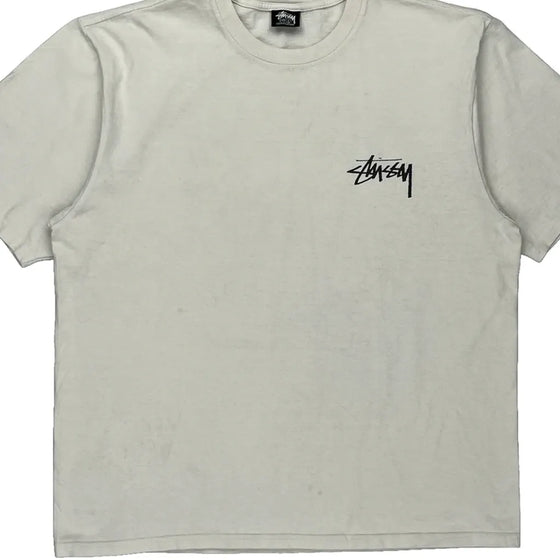 Dice Graphic Stussy T-Shirt - Large White Cotton