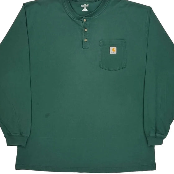 Carhartt Long Sleeve T-Shirt - XL Green Cotton