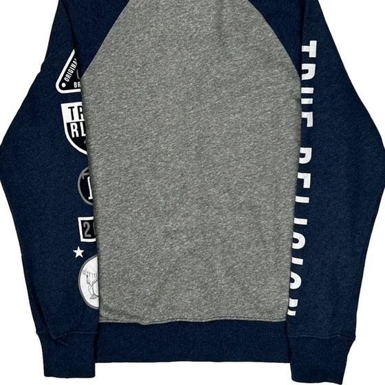 True Religion Graphic Hoodie - Small Grey Cotton Blend