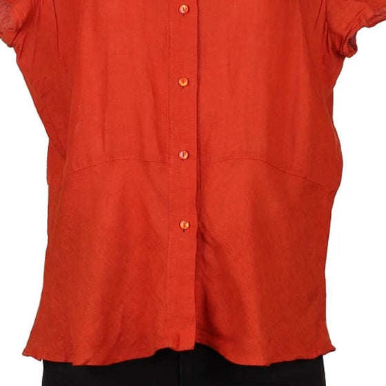 Vintage orange Weekend By Max Mara Short Sleeve Shirt - womens x-large