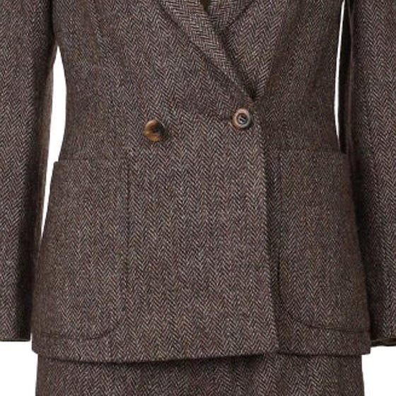 Vintage brown Tweed 1960s Unbranded Full Suit - womens small