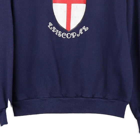 Vintage navy St. Paul's Episcopal Jerzees Sweatshirt - mens large