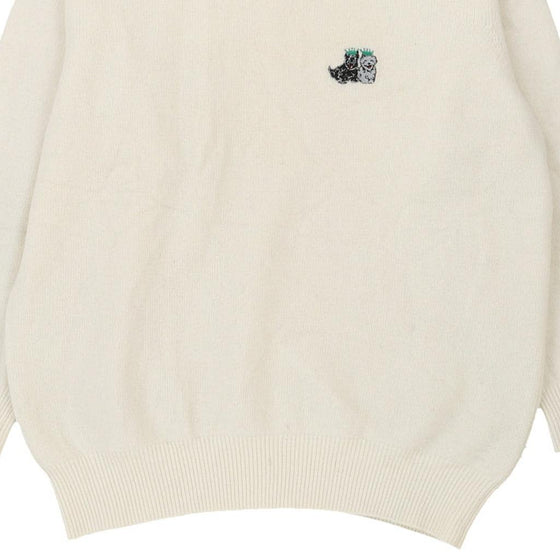 Iceberg Jc De Castelbajac Embroidered Jumper - Large Cream Wool