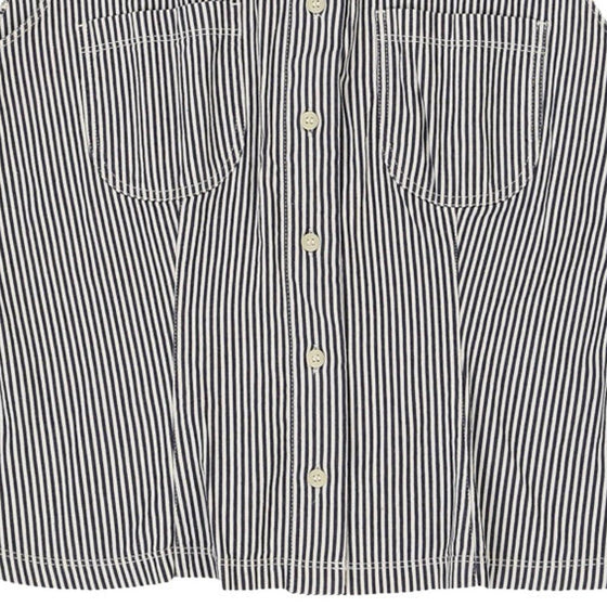 Armani Jeans Striped Shirt - Large Grey Cotton