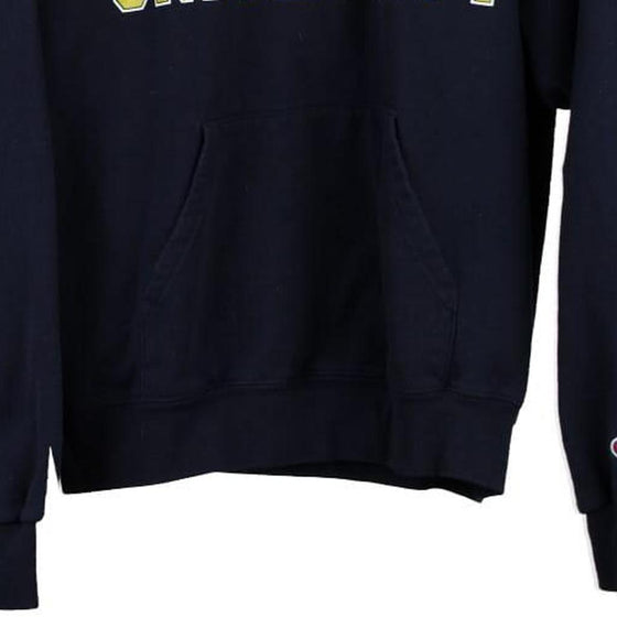 Graceland University Champion College Hoodie - Medium Navy Cotton Blend - Thrifted.com