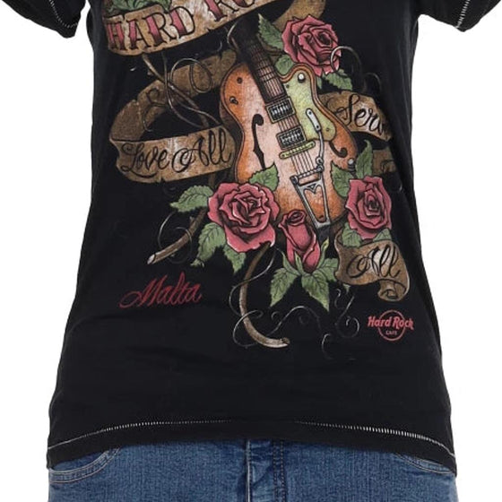 Vintage black Malta Hard Rock Cafe T-Shirt - womens small