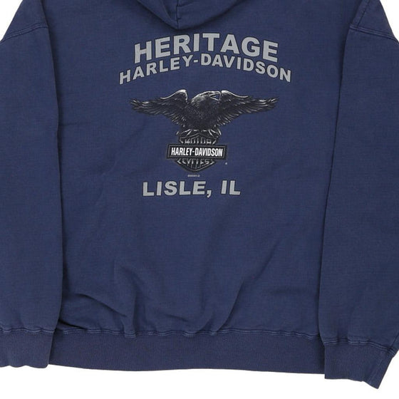 Vintage navy Lisle IL Harley Davidson Hoodie - mens xx-large