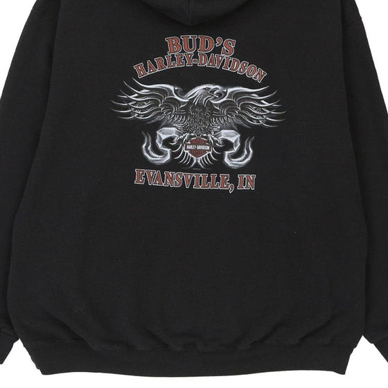 Vintage black Evansville IN Harley Davidson Hoodie - mens x-large