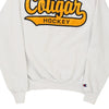 Vintage white Cougar Hockey Champion Sweatshirt - mens small