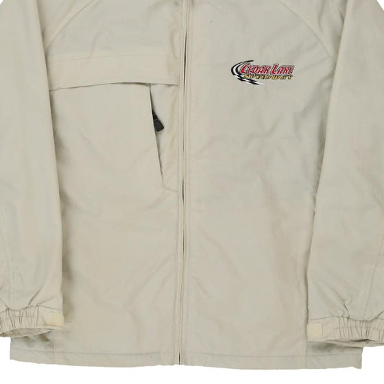 Vintage cream Cedar Lake Speedway Unbranded Jacket - mens large