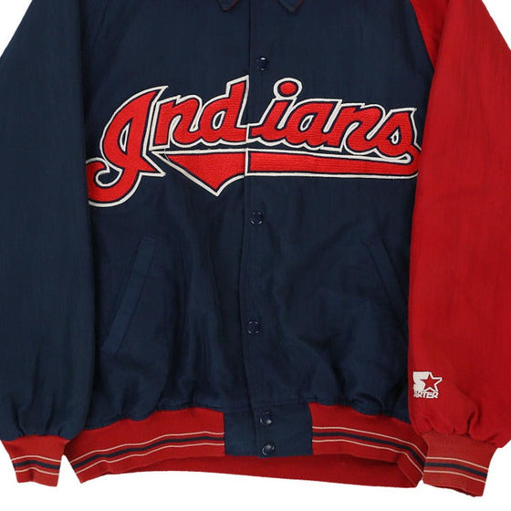 Vintage navy Cleveland Indians Starter Bomber Jacket - mens large