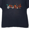 Vintage navy Lisa Assisi T-Shirt - mens large