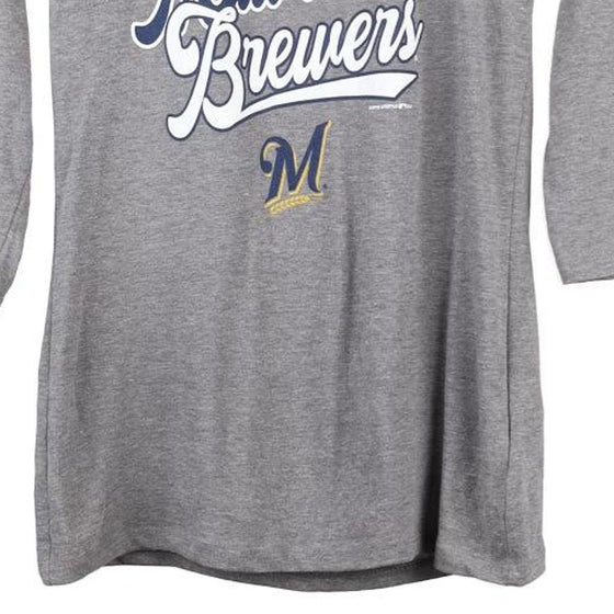 Vintage grey Milwaukee Brewers Mlb Long Sleeve T-Shirt - womens medium