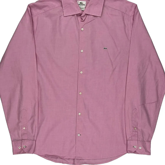 Lacoste Slim Fit Shirt - Large Pink Cotton