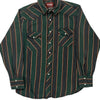 Western Style Wrangler Striped Shirt - Large Green Cotton