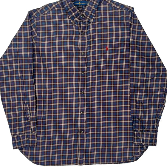 Ralph Lauren Checked Shirt - XL Blue Cotton