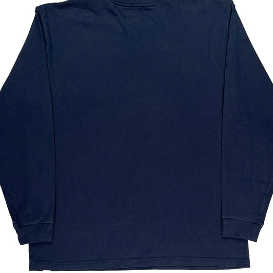 Carhartt Spellout Long Sleeve T-Shirt - Large Navy Cotton