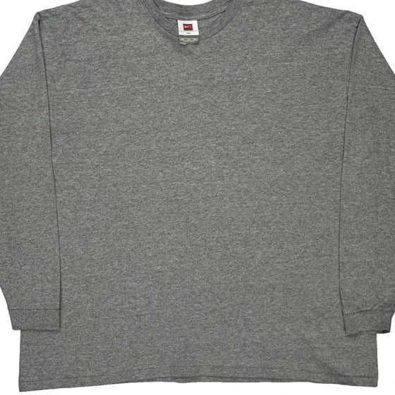 Nike Long Sleeve T-Shirt - 3XL Grey Cotton