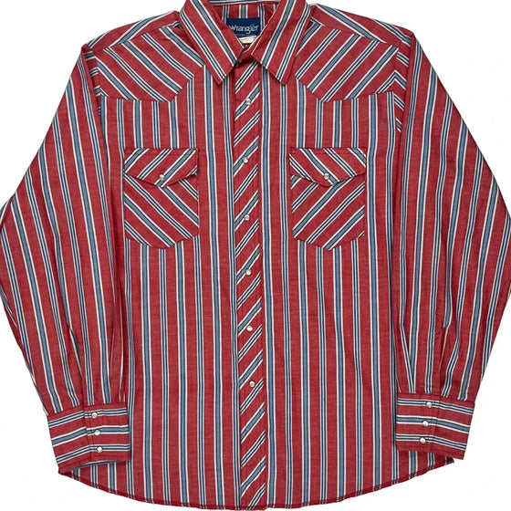 Western Wrangler Striped Shirt - Large Red Cotton